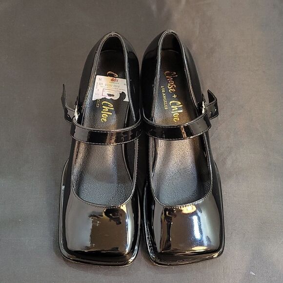 BRAND NEW CHLOE+CHASE SQUARE TOE MARY JANE LOW BLOCK HEEL SHOE G1 - Picture 2 of 15